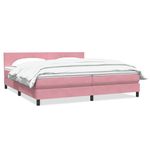 Casa si Gradina - Mobilier - Paturi si accesorii - Paturi - Pat box spring cu saltea, roz, 180x210 cm, catifea - Infinity.ro