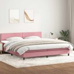 Casa si Gradina - Mobilier - Paturi si accesorii - Paturi - Pat box spring cu saltea, roz, 180x210 cm, catifea - Infinity.ro