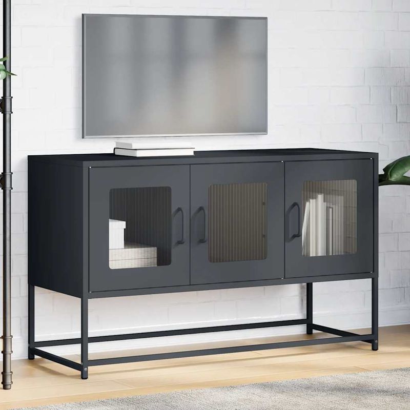 Casa si Gradina - Mobilier - Comode si corpuri - Comode - Dulap TV, antracit, 100,5x39x60,5 cm, otel laminat la rece - Infinity.ro