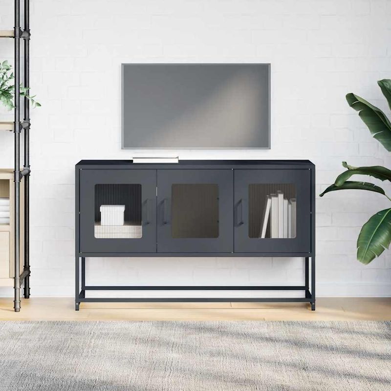 Casa si Gradina - Mobilier - Comode si corpuri - Comode - Dulap TV, antracit, 100,5x39x60,5 cm, otel laminat la rece - Infinity.ro