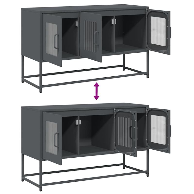 Casa si Gradina - Mobilier - Comode si corpuri - Comode - Dulap TV, antracit, 100,5x39x60,5 cm, otel laminat la rece - Infinity.ro