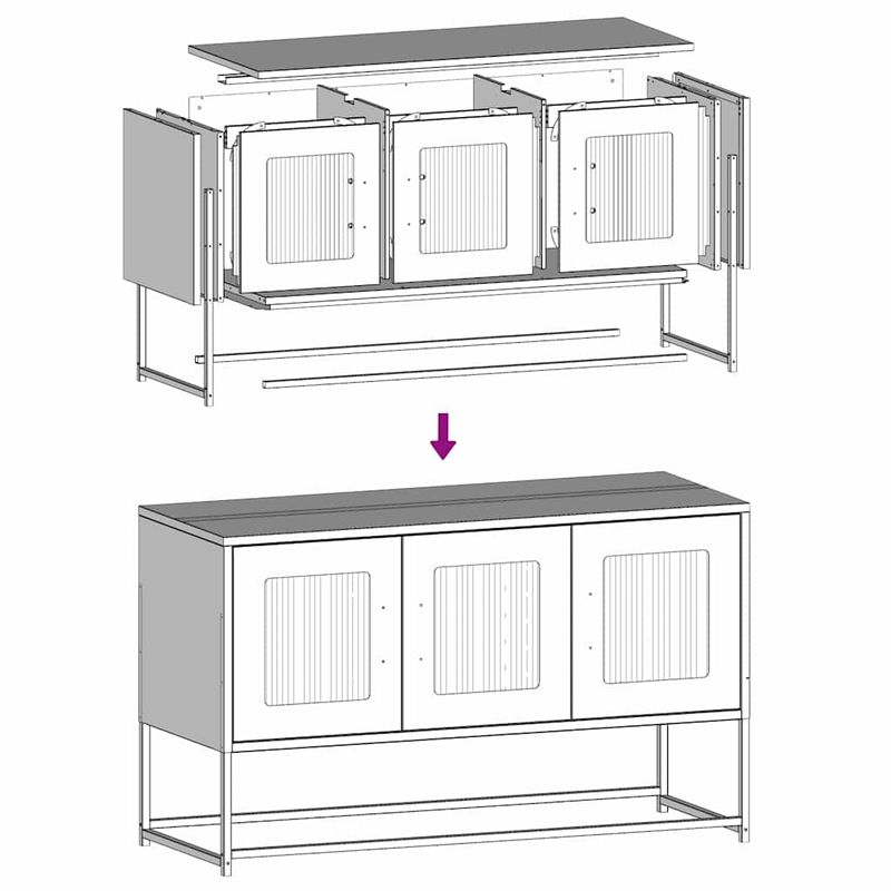 Casa si Gradina - Mobilier - Comode si corpuri - Comode - Dulap TV, antracit, 100,5x39x60,5 cm, otel laminat la rece - Infinity.ro