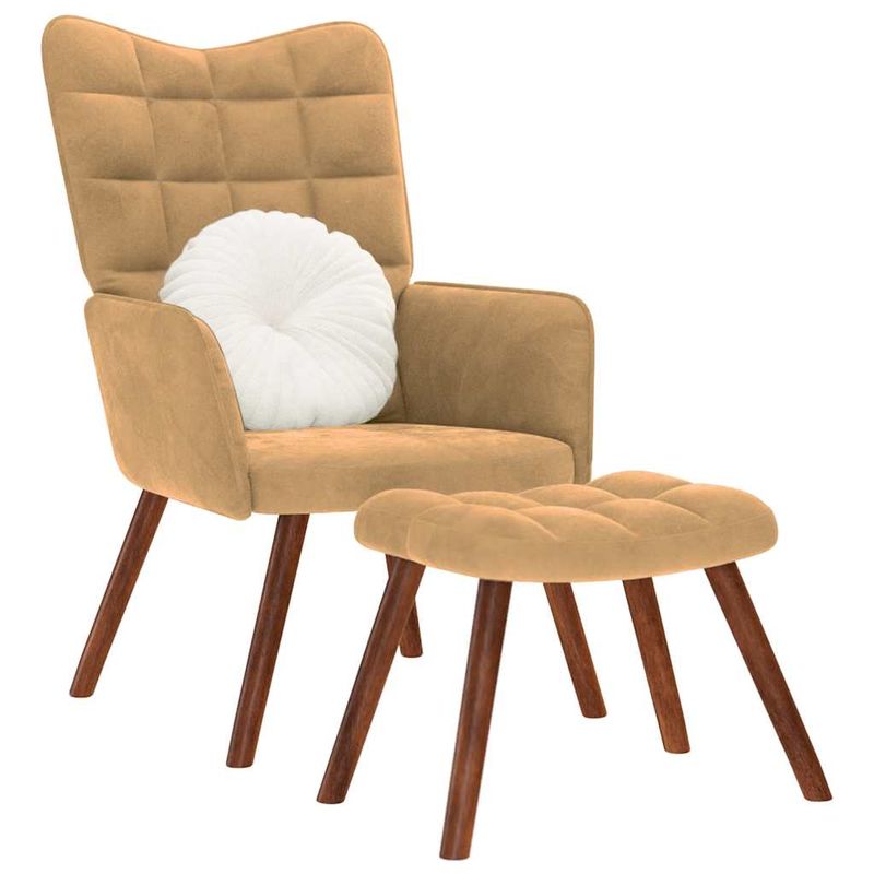 Casa si Gradina - Mobilier - Scaune si fotolii - Fotolii - Fotoliu de relaxare cu taburet, maro, catifea - Infinity.ro
