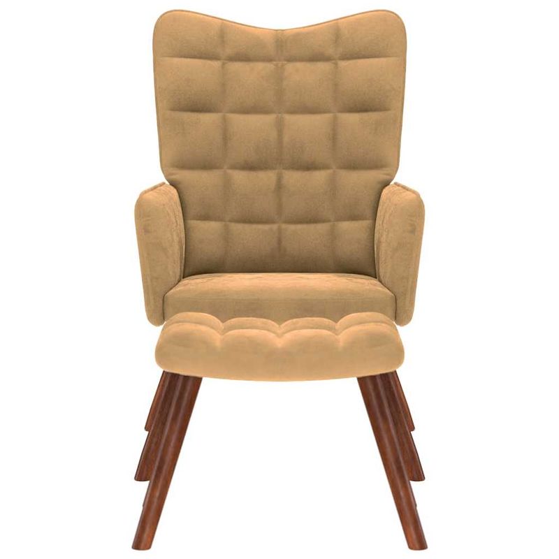 Casa si Gradina - Mobilier - Scaune si fotolii - Fotolii - Fotoliu de relaxare cu taburet, maro, catifea - Infinity.ro