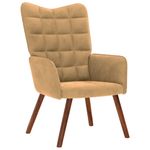 Casa si Gradina - Mobilier - Scaune si fotolii - Fotolii - Fotoliu de relaxare cu taburet, maro, catifea - Infinity.ro