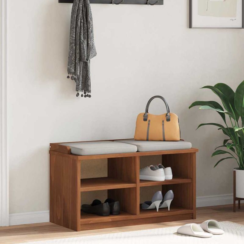 Casa si Gradina - Mobilier - Organizare si depozitare - Bancute - Banca pentru hol „SANDNES”, 87x40x50 cm din lemn masiv de pin - Infinity.ro