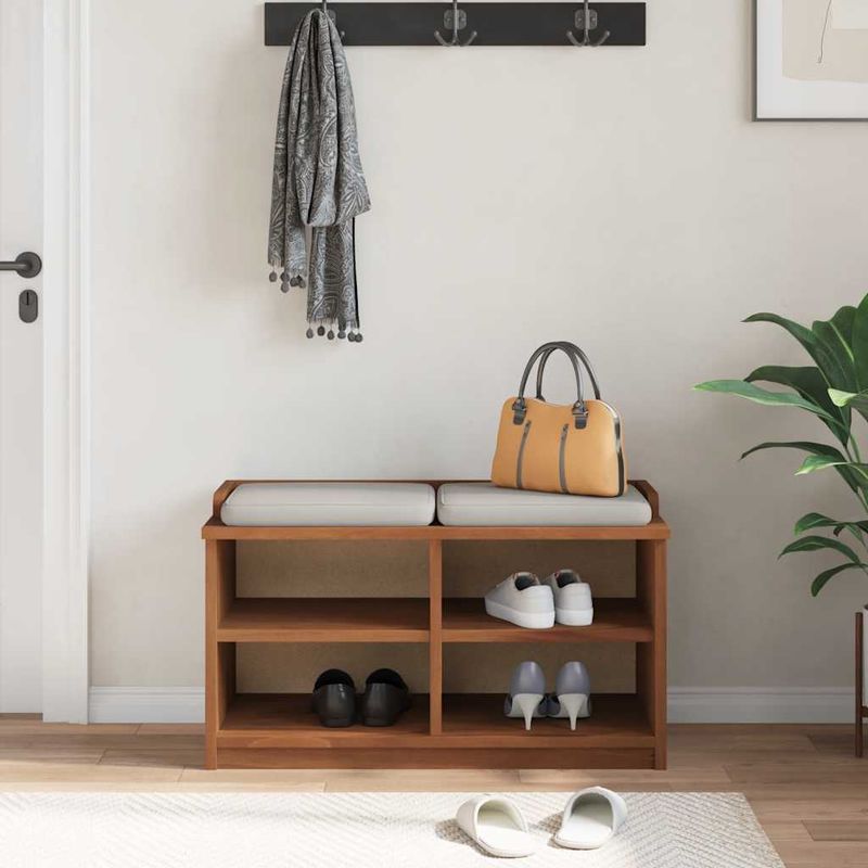 Casa si Gradina - Mobilier - Organizare si depozitare - Bancute - Banca pentru hol „SANDNES”, 87x40x50 cm din lemn masiv de pin - Infinity.ro