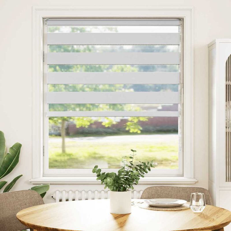 Casa si Gradina - Textile si covoare - Rulouri si jaluzele - Jaluzea tip zebra alb latime tesatura 90,9 cm poliester, mărime 95x100 cm - Infinity.ro