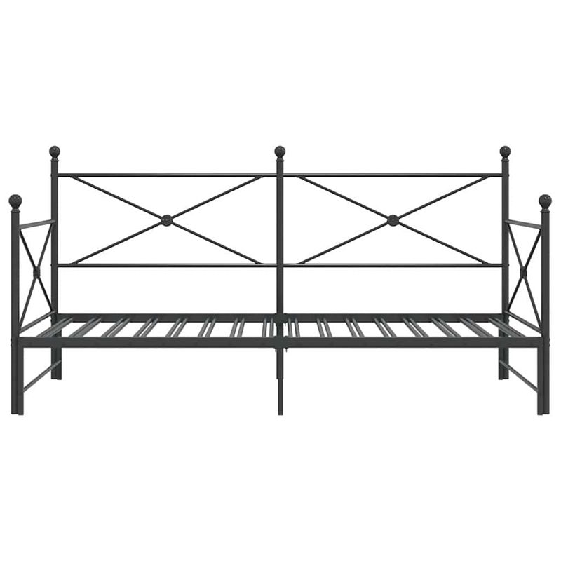 Casa si Gradina - Mobilier - Paturi si accesorii - Paturi - Pat de zi cu sufer fara saltea Negru 100x190 cm Otel - Infinity.ro