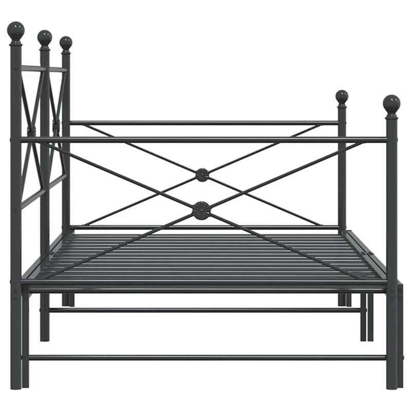 Casa si Gradina - Mobilier - Paturi si accesorii - Paturi - Pat de zi cu sufer fara saltea Negru 100x190 cm Otel - Infinity.ro