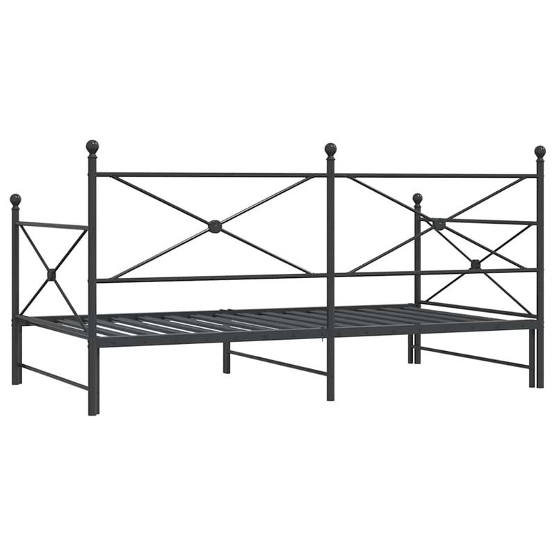 Casa si Gradina - Mobilier - Paturi si accesorii - Paturi - Pat de zi cu sufer fara saltea Negru 100x190 cm Otel - Infinity.ro