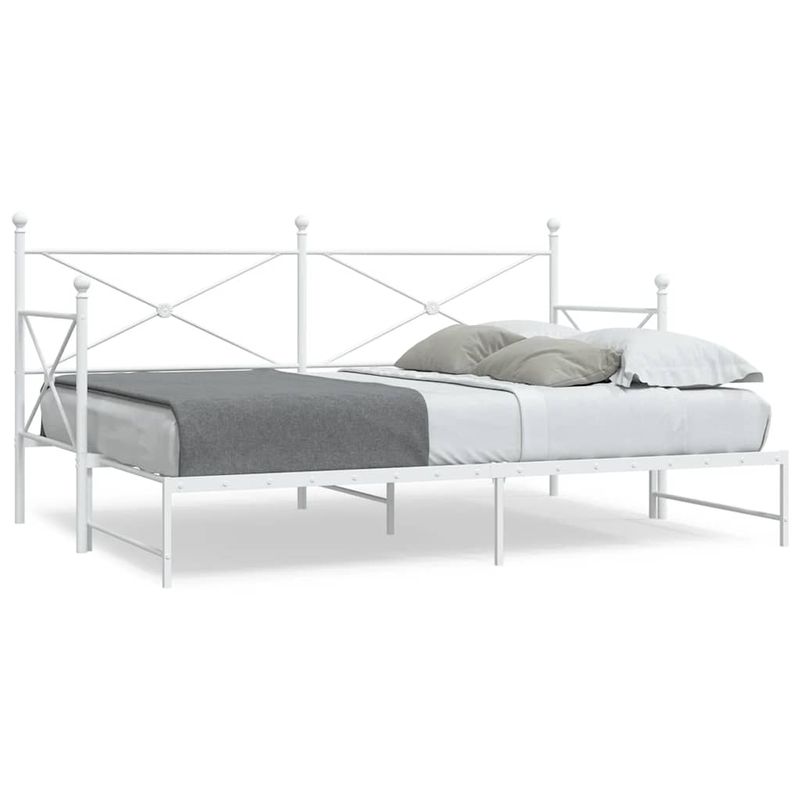Casa si Gradina - Mobilier - Paturi si accesorii - Paturi - Pat de zi cu suvit fara saltea Alb 90x190 cm Otel - Infinity.ro