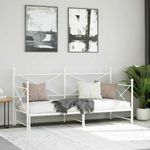 Casa si Gradina - Mobilier - Paturi si accesorii - Paturi - Pat de zi cu suvit fara saltea Alb 90x190 cm Otel - Infinity.ro