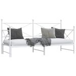 Casa si Gradina - Mobilier - Paturi si accesorii - Paturi - Pat de zi cu suvit fara saltea Alb 90x190 cm Otel - Infinity.ro