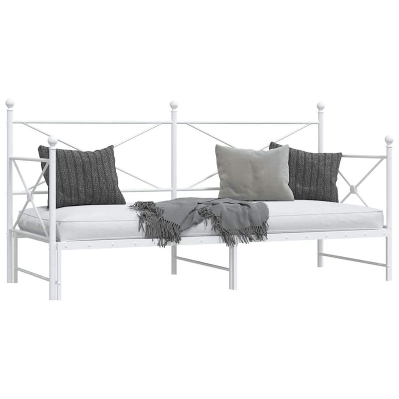 Casa si Gradina - Mobilier - Paturi si accesorii - Paturi - Pat de zi cu suvit fara saltea Alb 90x190 cm Otel - Infinity.ro
