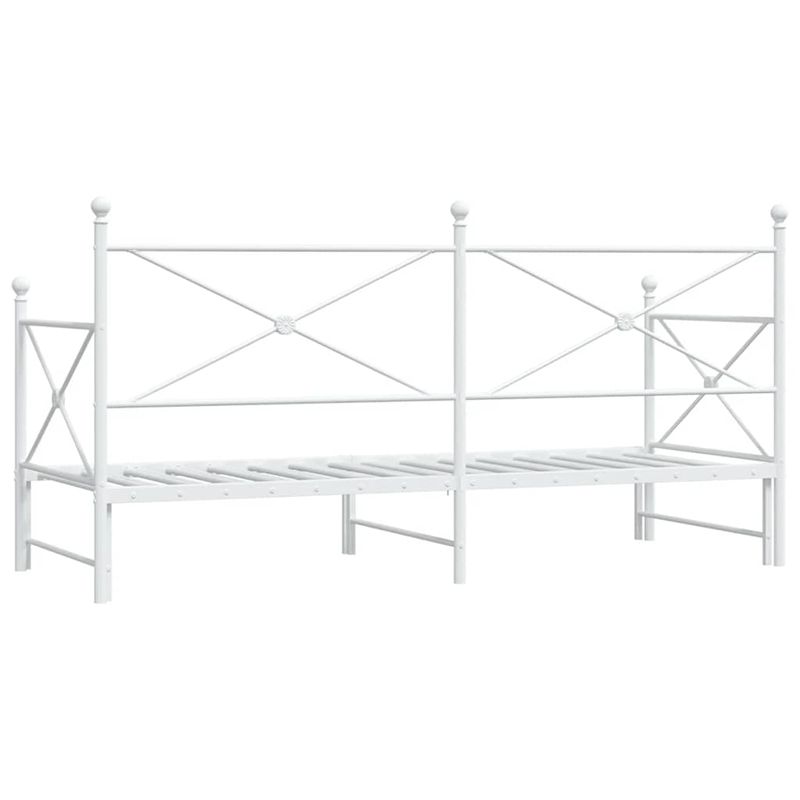 Casa si Gradina - Mobilier - Paturi si accesorii - Paturi - Pat de zi cu suvit fara saltea Alb 90x190 cm Otel - Infinity.ro