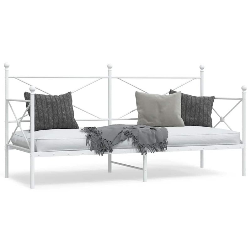Casa si Gradina - Mobilier - Paturi si accesorii - Paturi - Pat de zi fara saltea Alb 90x190 cm Otel - Infinity.ro