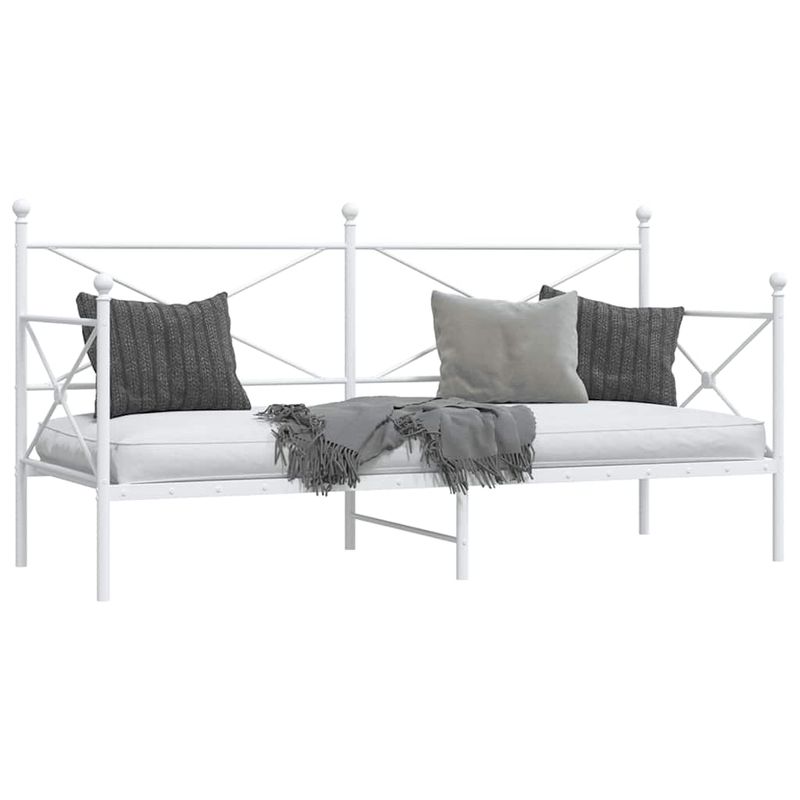 Casa si Gradina - Mobilier - Paturi si accesorii - Paturi - Pat de zi fara saltea Alb 90x190 cm Otel - Infinity.ro