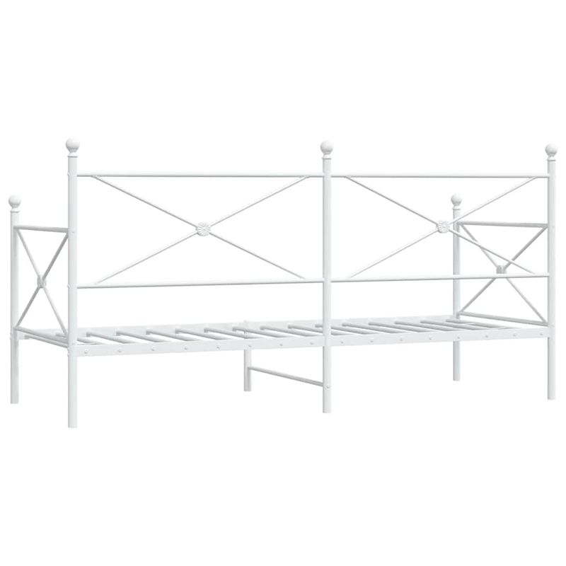 Casa si Gradina - Mobilier - Paturi si accesorii - Paturi - Pat de zi fara saltea Alb 90x190 cm Otel - Infinity.ro
