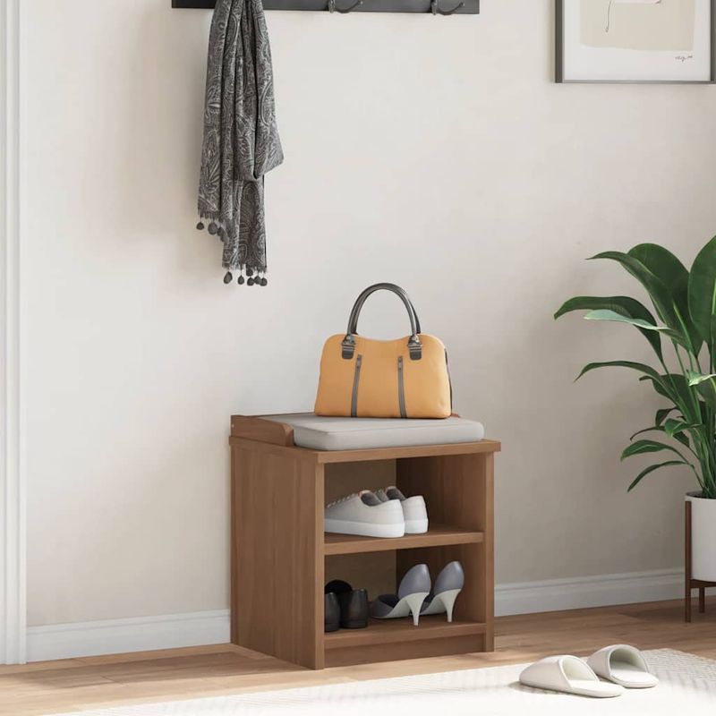 Casa si Gradina - Mobilier - Organizare si depozitare - Bancute - Banca pentru hol „SANDNES”, 45 x 40 x 50 cm, din lemn masiv de pin - Infinity.ro