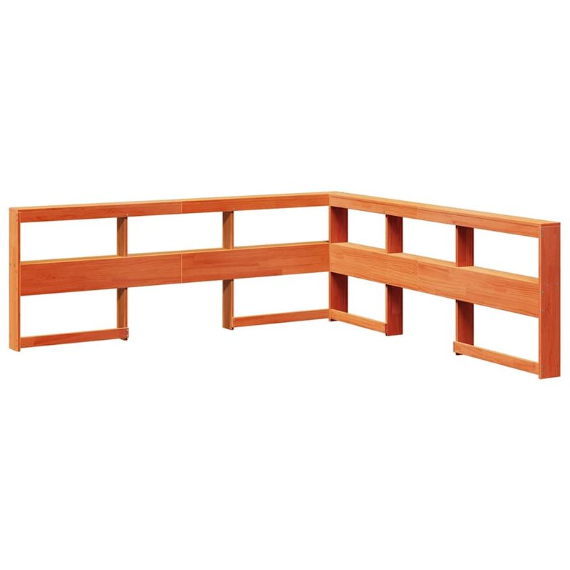 Casa si Gradina - Mobilier - Paturi si accesorii - Paturi - Pat cu biblioteca fara saltea maro 135x190 cm lemn masiv de pin - Infinity.ro