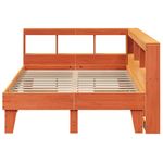 Casa si Gradina - Mobilier - Paturi si accesorii - Paturi - Pat cu biblioteca fara saltea maro 135x190 cm lemn masiv de pin - Infinity.ro