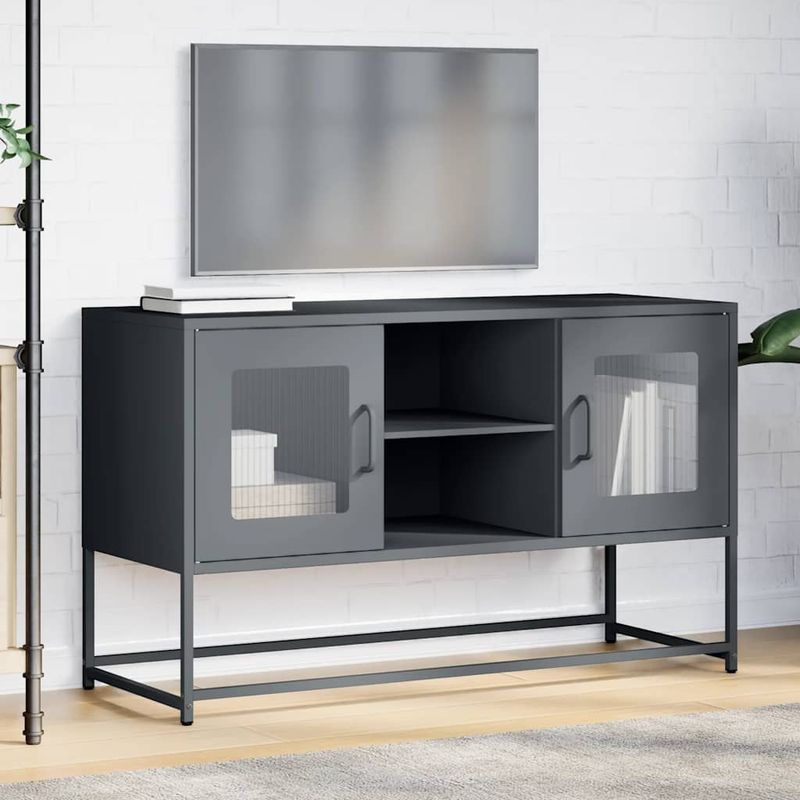 Casa si Gradina - Mobilier - Comode si corpuri - Comode - Dulap TV, antracit, 100,5x39x60,5 cm, otel - Infinity.ro