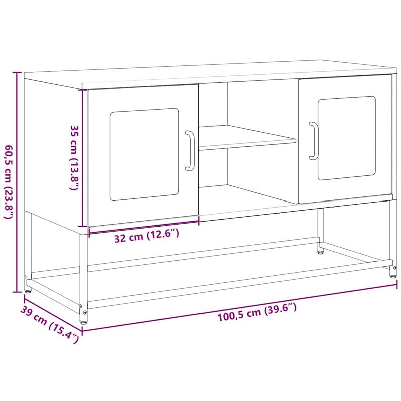 Casa si Gradina - Mobilier - Comode si corpuri - Comode - Dulap TV, antracit, 100,5x39x60,5 cm, otel - Infinity.ro