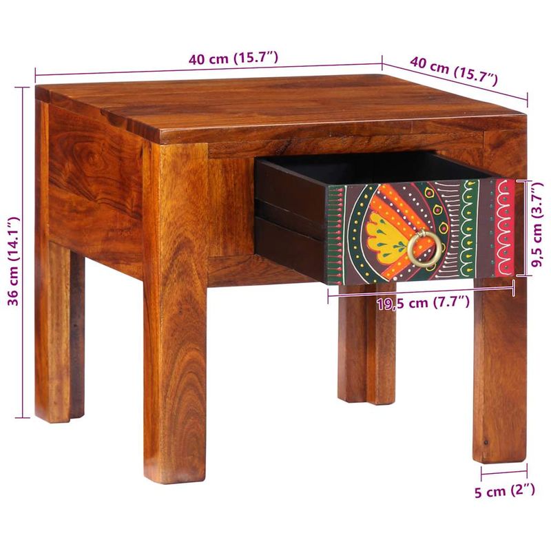 Casa si Gradina - Mobilier - Comode si corpuri - Noptiere - Noptiera 2 buc 40x40x36 cm lemn masiv de salcam - Infinity.ro