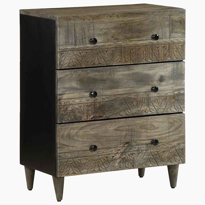 Casa si Gradina - Mobilier - Dulapuri si sifoniere - Dulapuri - Bufete 3 piese gri deschis 60x33,5x75 cm lemn masiv de mango - Infinity.ro