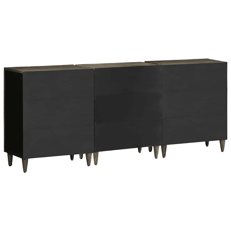 Casa si Gradina - Mobilier - Dulapuri si sifoniere - Dulapuri - Bufete 3 piese gri deschis 60x33,5x75 cm lemn masiv de mango - Infinity.ro