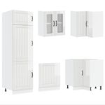 Casa si Gradina - Mobilier - Comode si corpuri - Corpuri bucatarie - Set dulap de bucatarie 14 piese „Lucca” alb lucios Lemn - Infinity.ro