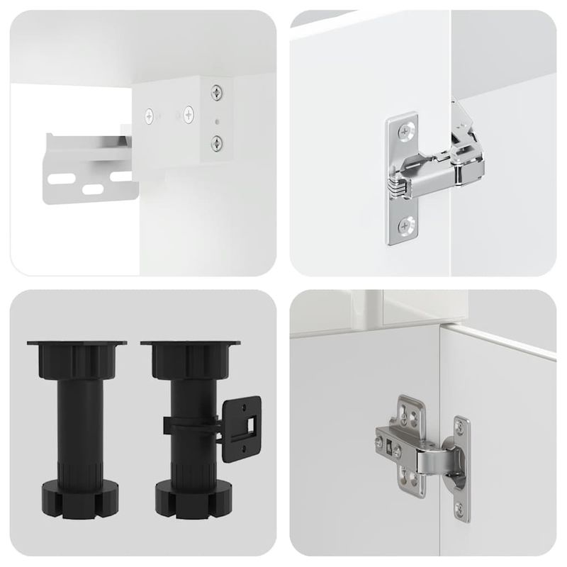 Casa si Gradina - Mobilier - Comode si corpuri - Corpuri bucatarie - Set dulap de bucatarie 14 piese „Lucca” alb lucios Lemn - Infinity.ro