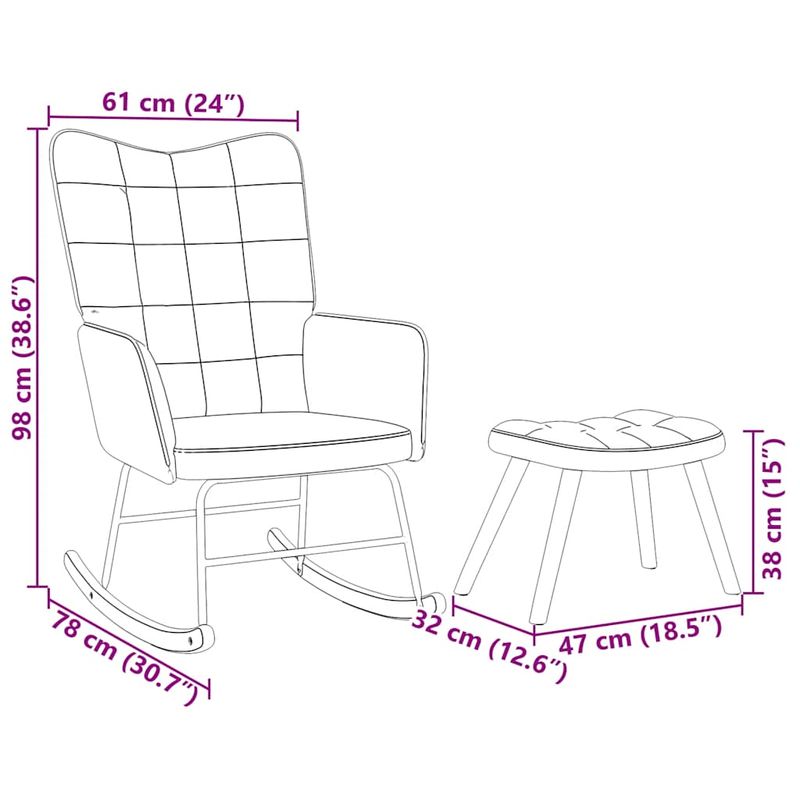 Casa si Gradina - Gradina si terasa - Balansoare si hamace - Balansoare - Scaun balansoar cu scaun Wine Red Velvet - Infinity.ro