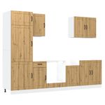 Casa si Gradina - Mobilier - Comode si corpuri - Corpuri bucatarie - Set dulap de bucatarie 7 piese „Kalmar” stejar artizanal lemn - Infinity.ro