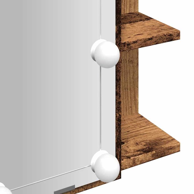 Casa si Gradina - Mobilier - Mobilier baie - Comode baie - Dulap cu oglinda si LED, lemn vechi, 70x16,5x60 cm - Infinity.ro