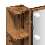 Casa si Gradina - Mobilier - Mobilier baie - Comode baie - Dulap cu oglinda si LED, lemn vechi, 70x16,5x60 cm - Infinity.ro