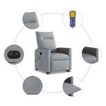 Ingrijire personala si Cosmetice - Sanatate si wellness - Articole wellness - Fotolii de masaj - Fotoliu electric masaj rabatabil cu ridicare, gri inchis textil - Infinity.ro