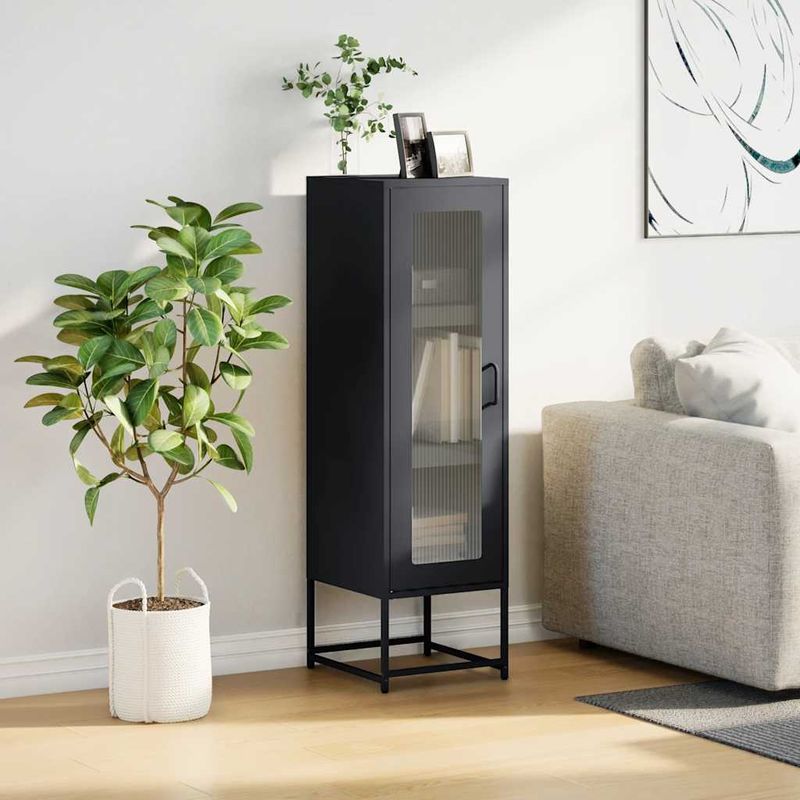 Casa si Gradina - Mobilier - Comode si corpuri - Corpuri bucatarie - Dulap inalt, antracit, 36x39x123 cm, otel laminat la rece - Infinity.ro
