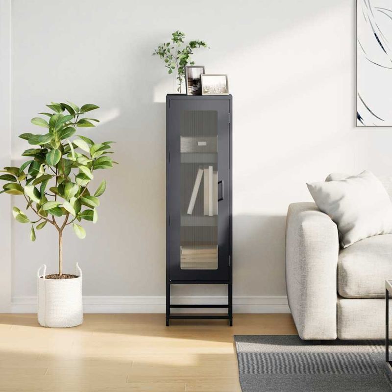 Casa si Gradina - Mobilier - Comode si corpuri - Corpuri bucatarie - Dulap inalt, antracit, 36x39x123 cm, otel laminat la rece - Infinity.ro