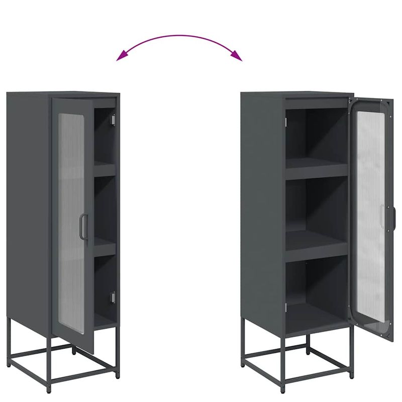 Casa si Gradina - Mobilier - Comode si corpuri - Corpuri bucatarie - Dulap inalt, antracit, 36x39x123 cm, otel laminat la rece - Infinity.ro