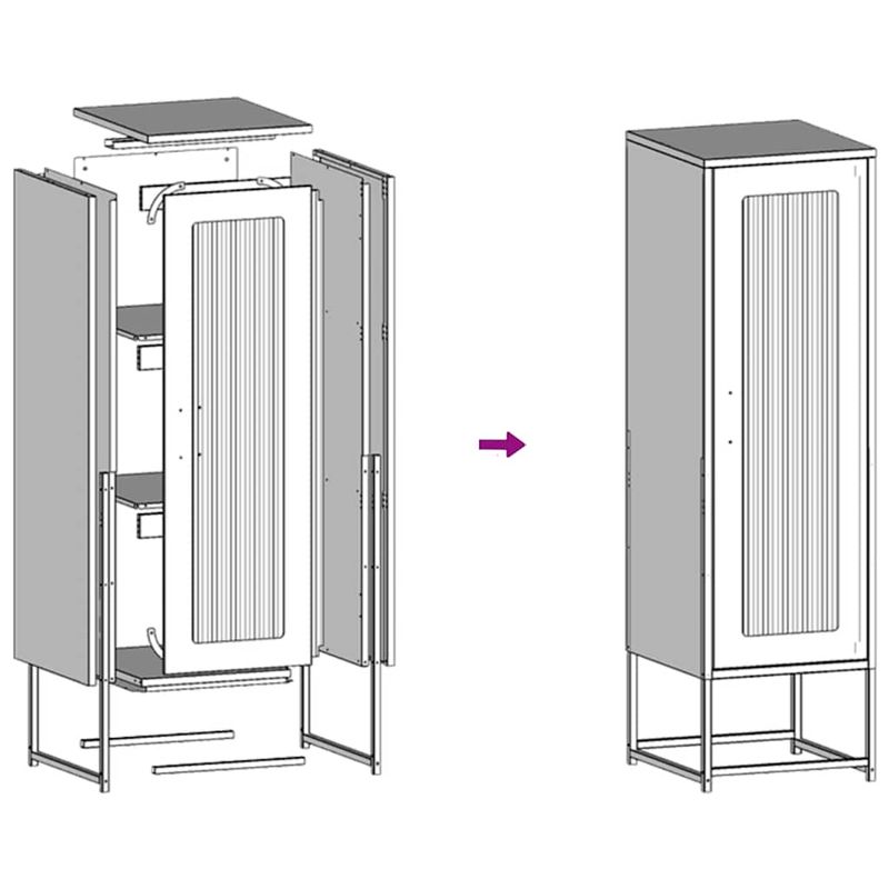 Casa si Gradina - Mobilier - Comode si corpuri - Corpuri bucatarie - Dulap inalt, antracit, 36x39x123 cm, otel laminat la rece - Infinity.ro
