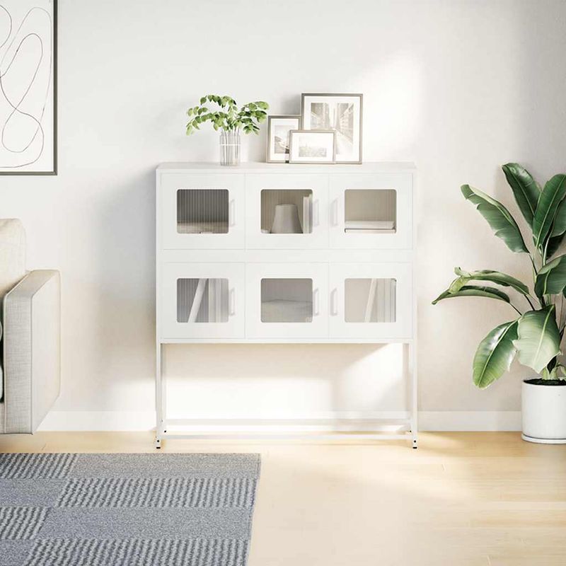 Casa si Gradina - Mobilier - Comode si corpuri - Comode - Dulap, alb, 100,5x39x107 cm, otel laminat la rece - Infinity.ro