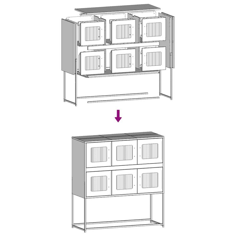 Casa si Gradina - Mobilier - Comode si corpuri - Comode - Dulap, alb, 100,5x39x107 cm, otel laminat la rece - Infinity.ro