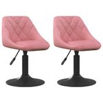 Casa si Gradina - Mobilier - Scaune si fotolii - Scaune - Scaune de bucatarie pivotante, 2 buc., roz, catifea - Infinity.ro