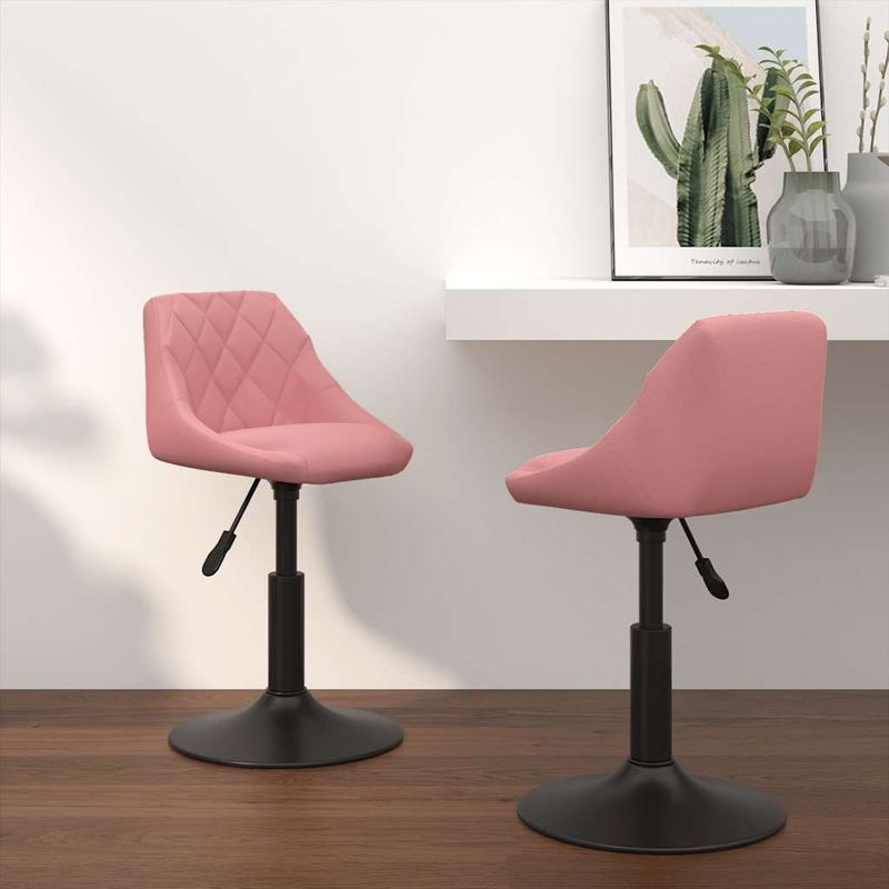 Casa si Gradina - Mobilier - Scaune si fotolii - Scaune - Scaune de bucatarie pivotante, 2 buc., roz, catifea - Infinity.ro