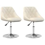 Casa si Gradina - Mobilier - Scaune si fotolii - Scaune - Scaune de bucatarie pivotante, 2 buc., crem, catifea - Infinity.ro
