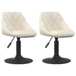 Casa si Gradina - Mobilier - Scaune si fotolii - Scaune - Scaune de bucatarie pivotante, 2 buc., crem, catifea - Infinity.ro