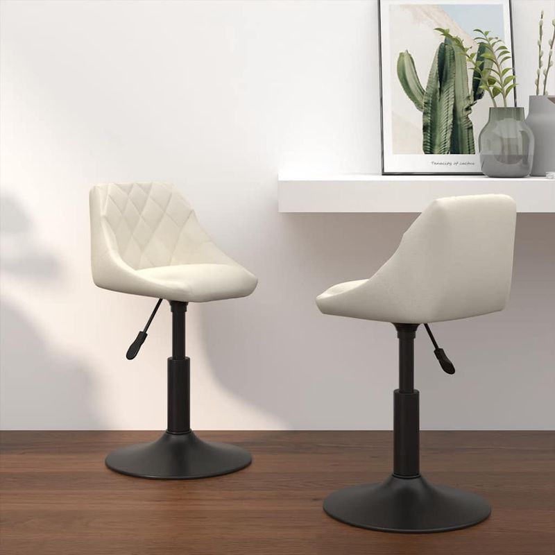 Casa si Gradina - Mobilier - Scaune si fotolii - Scaune - Scaune de bucatarie pivotante, 2 buc., crem, catifea - Infinity.ro