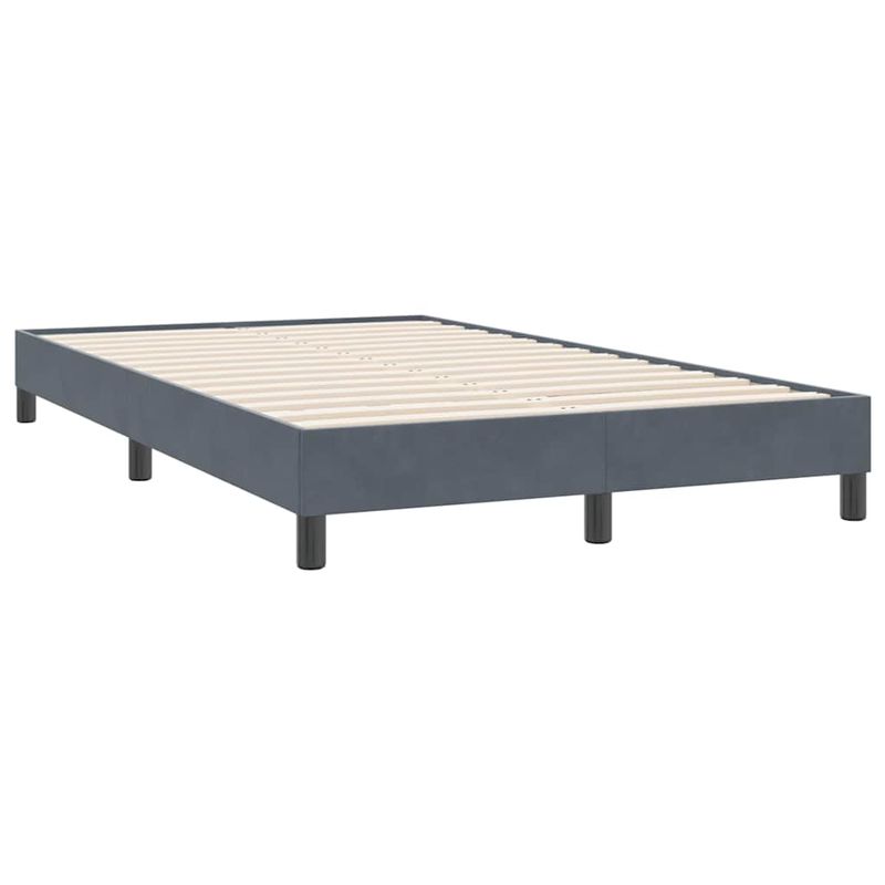 Casa si Gradina - Mobilier - Paturi si accesorii - Paturi - Pat box spring cu saltea, gri inchis, 120x220 cm, catifea - Infinity.ro